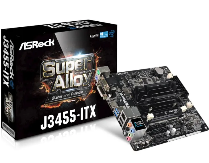 Полностью новая материнская плата ASRock J3455-ITX Mini Integrated cpu quad core NAS