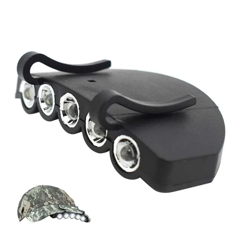 

forehead 5 LED Headlight HeadLamp Head Flashlight Cap Light Bright Led Head Cap Hat Light Clip on Light Fishing Head Lamp
