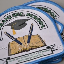 Пользовательские тканые патч для одежды пэчворка с над блокировки края низкий moq сплетенные знак тегов вышивка патч сплетенные знак