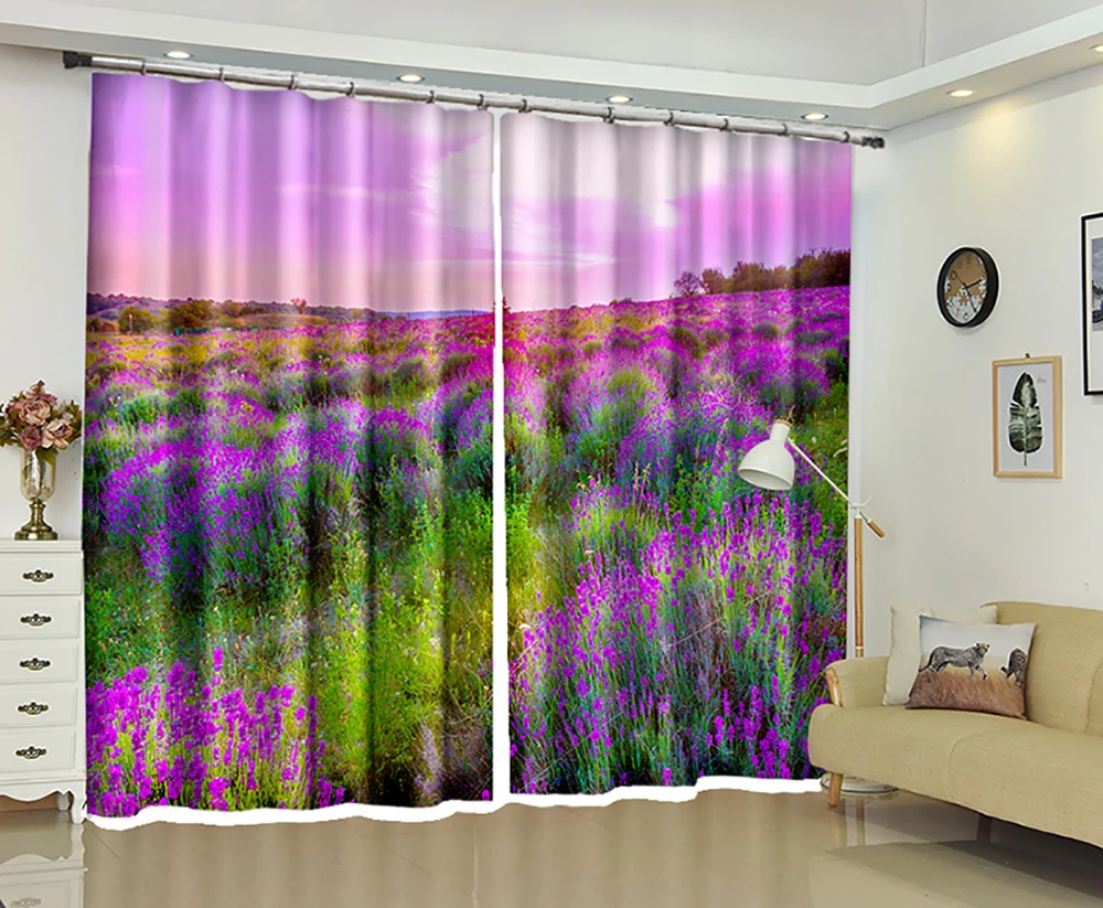 

Lavender flowers pattern shade cloth curtain curtains