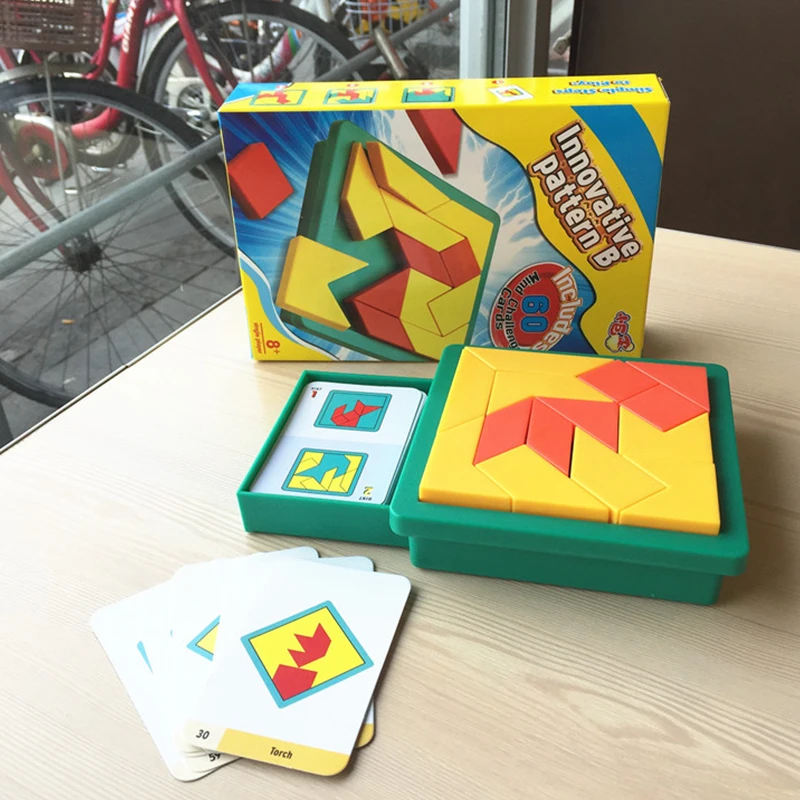 Jouet éducatif drôle Tangram pièces de puzzle en plastique Tangram puzzle jeu de société logique pour enfant enfants IQ casse-tête Y07