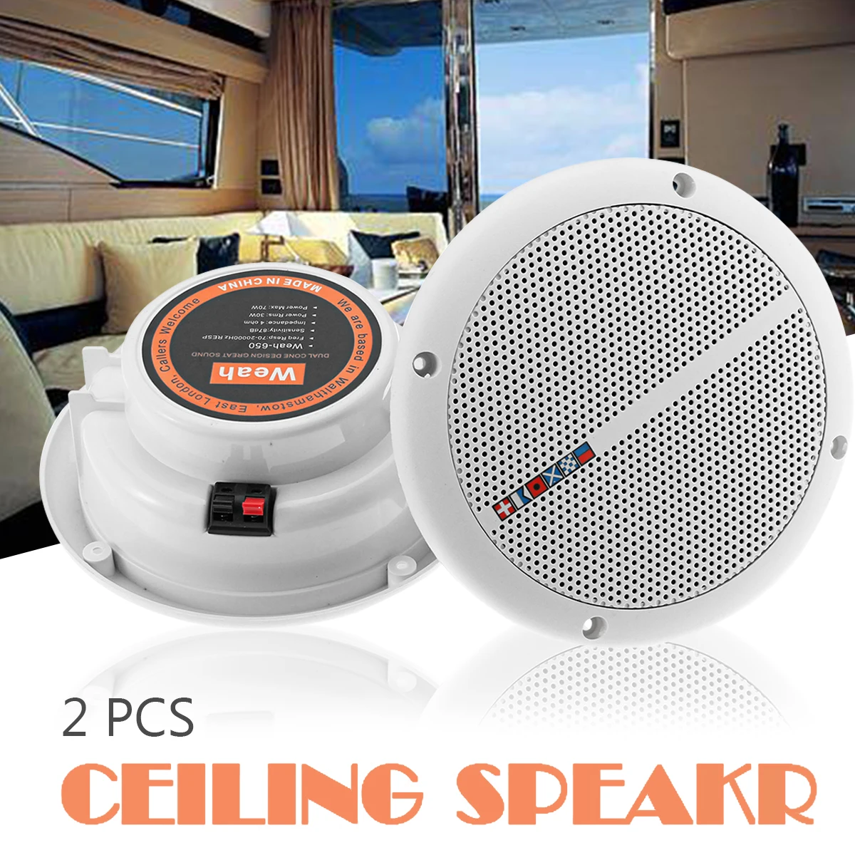 1 Pair 70W Waterproof Ceiling Speaker Syatems 2-Way Flush Mount Home Theater Loundspeaker Amplifier In-Wall/Boat/Car/Marine 1 Pair 70W Waterproof Ceiling Speaker Syatems 2-Way Flush Mount Home Theater Loundspeaker Amplifier In-Wall/Boat/Car/Marine