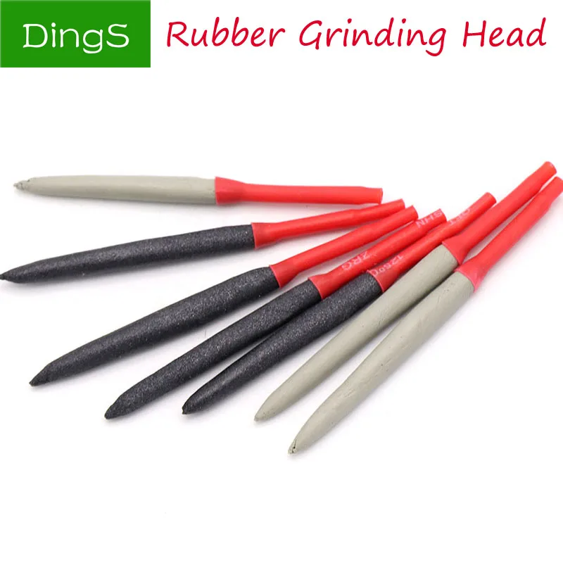 

9pcs Rubber Silicon Polishing Rod Diamond Grinding Head Amber Jade Gem Olives Nucleus Turquoise 2.35mm Shank Polishing Tools