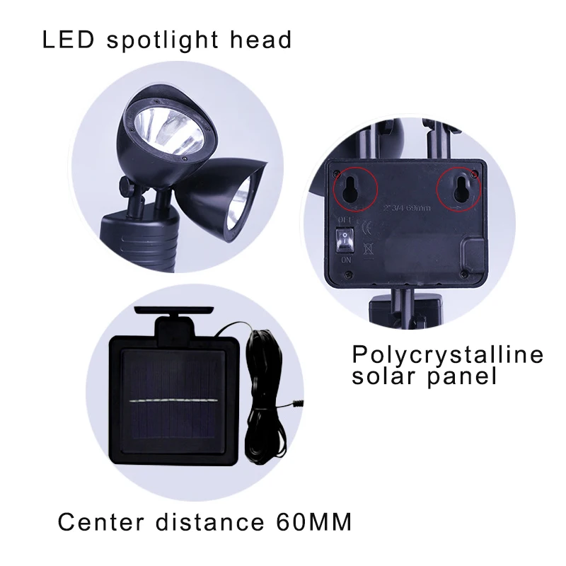 

Dual Security Detector Solar Power Spot Light Motion Sensor 22 LED Floodlight for Outdoor Garden QP2