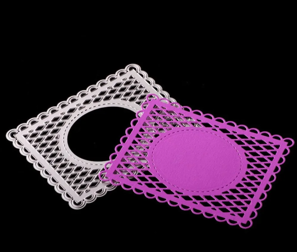 

Lace Net Frame Mesh Ornament Metal Cutting Dies Card Border Stencils for DIY Scrapbooking Decorative Embossing DIY Paper Cards