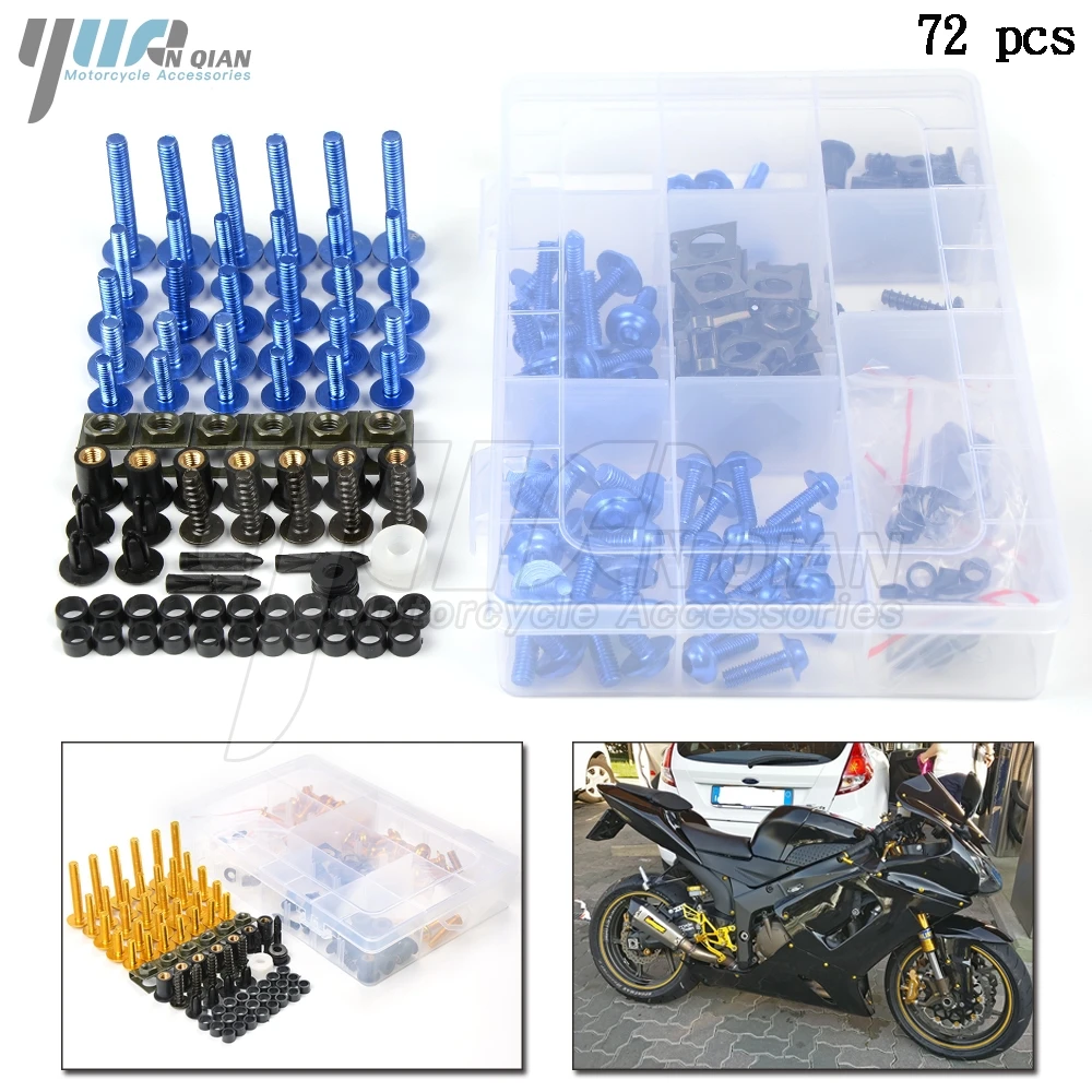 Болты обтекателя кузова для мотоциклов 76 шт. BMW Kawasaki yamaha Suzuki GSXR GSX-R 600 750 1000 K1 K2 K3 K4 K5