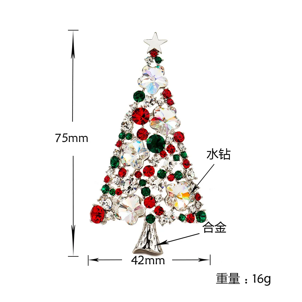 Prezzo speciale di Natale Colorato Con Strass Spille Disegno Albero di Natale Spilla Stella per il Regalo Dei Monili Con Argento e Oro in Prezzo speciale di