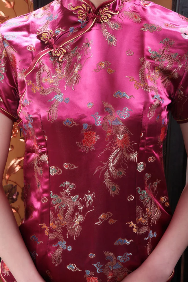 Ретро китайские женские Cheongsam топы дракон феникс вышитые рубашка Ципао традиционные с короткими рукавами кофточка Ципао размер S-3XL