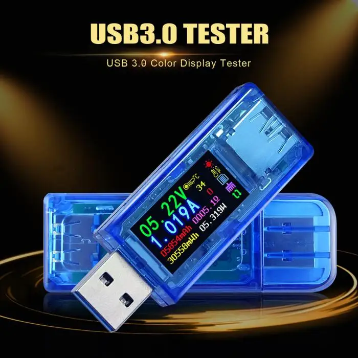 1 шт. AT34 USB3.0 тестер ips HD цветной экран Напряжение Ток емкость температура TN99