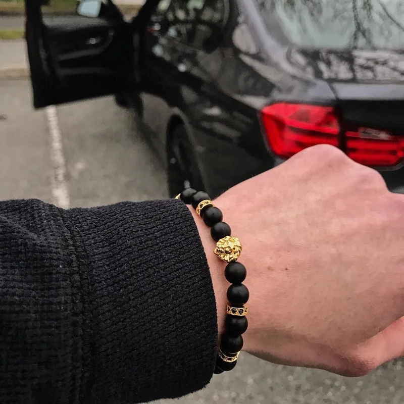 Лев мужские браслеты из бисера Bileklik ювелирные браслеты для женщин Pulseira Bijoux Homme повязки мужские s Bizuteria аксессуары Mujer новинка