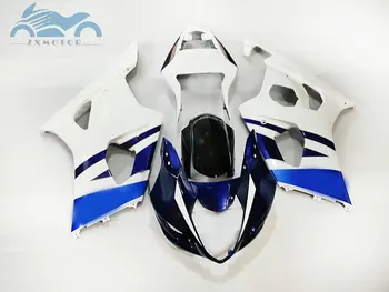 

ABS plastic Fairing kits for SUZUKI K3 GSXR1000 03 04 motorcycle racing full fairings kit GSXR 1000 2003 2004 white blue parts