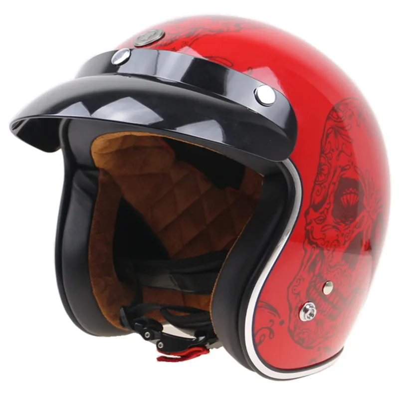 Мотоциклетный шлем с открытым лицом 9 цветов на выбор|helmet dot approved|red skull helmetopen face