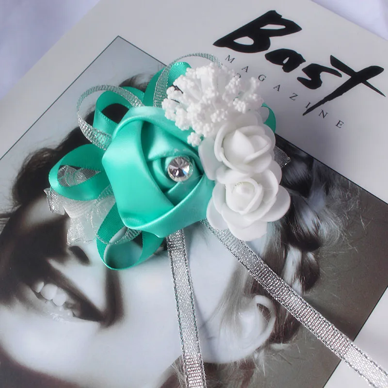 wrist corsage bracelet bridal wedding flowers Bridesmaid  (136)