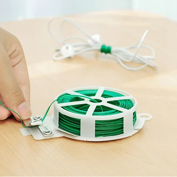 

30m Garden Twist Tie Wire Cable Reel With Cutter Gardening Plant Bush Flower