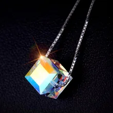 925 Sinfonía de Cristal de Plata de La Moda Collar Colgante de Collar de Calidad Superior ENVÍO GRATIS