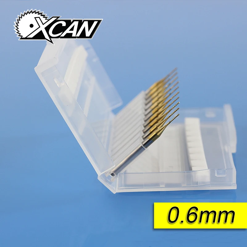

XCAN 0.6mm Titanium Coated End Mill Carbide Milling Cutter Router Bits CNC End Mills