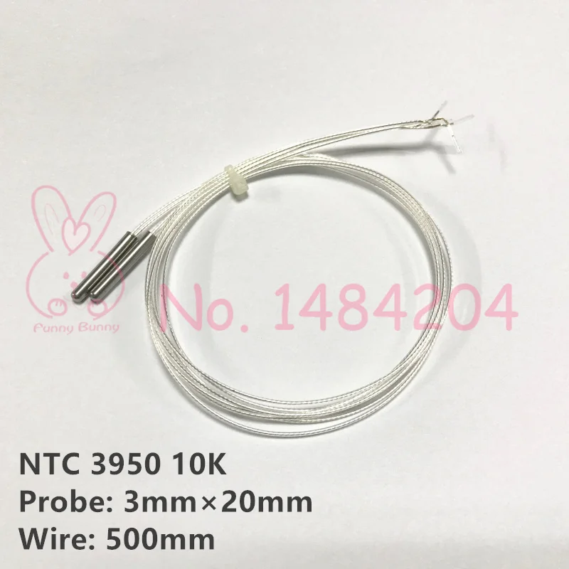 

NTC 3950 10K Thermistor Temperature Sensor 10K OHM Probe 3mm*20mm 4mm*20mm 4mm*50mm Max. 150C