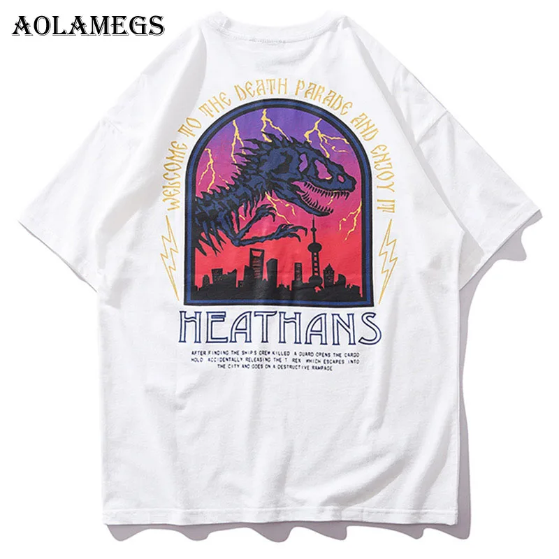 Aolamegs modis футболки мужские Men's Tee Shirts Dinosaur Comic Printed Men T Shirt O-neck T Shirt Short Sleeve Fashion High Street Tee s Streetwear Aolamegs modis футболки мужские Men's Tee Shirts Dinosaur Comic Printed Men T Shirt O-neck T Shirt Short Sleeve Fashion High Street Tee s Streetwear