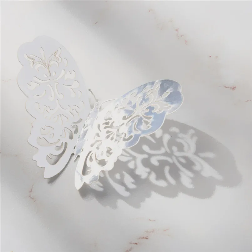 12PCS 3D Butterflies PVC Wall Stickers Hollow DIY Home Decor Poster Kids Rooms Sticker Muraux Pour Enfants Chambres 40JUL0316