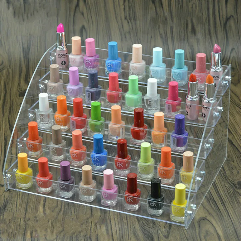  Nail polish display shelf Acrylic plastic transparent shelf nail shop stand cosmetic stand plaid sh