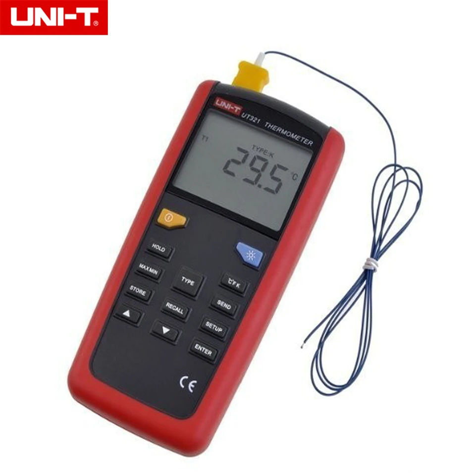 UNI-T Pyrometer Contact Type Thermometer UT325 UT322 UT321 -200~1375C Industrial Temperature 2CH Data Logging Test K/J/T/E/R/S/N