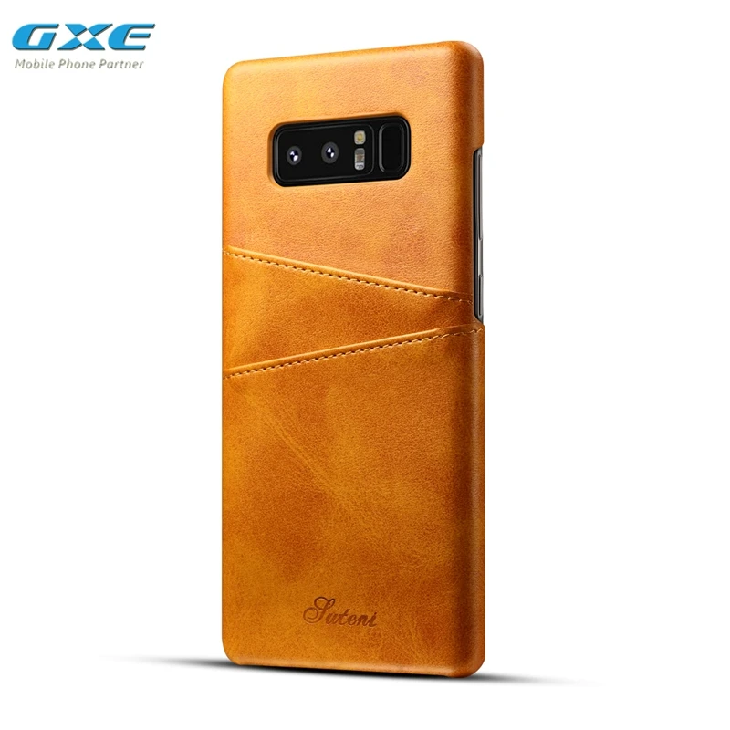 

GXE 2017 Luxury Genuine Real Leather Case For Samsung Galaxy Note 8 Retro Vintage Back Protective Cover Case For Samsung Note8