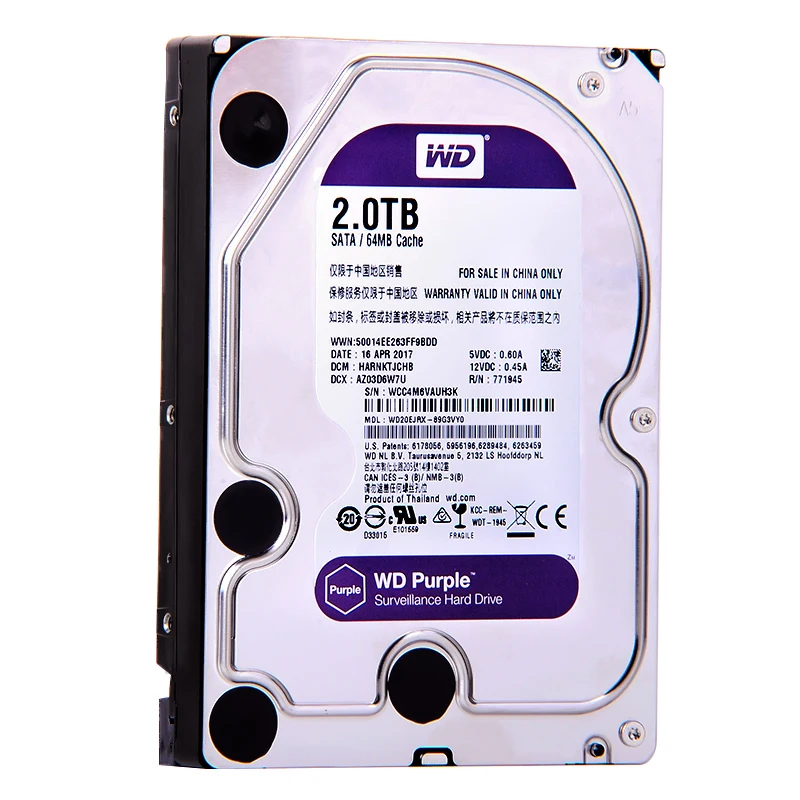 Western Digital WD Purple 500G 1 TB 2 TB 3 TB 4 TB SATA 6,0 Gb/s duro de 3,5\