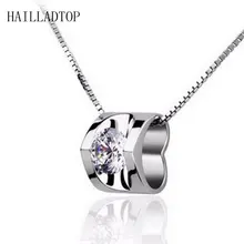 S925 Sterling Silver Necklace Crystal 3D Hear Pendant Really Loving Female Chain Necklace Silver Jewelry цена S925 Sterling Silver Necklace Crystal 3D Hear Pendant Really Loving Female Chain Necklace Silver Jewelry цены онлайн
