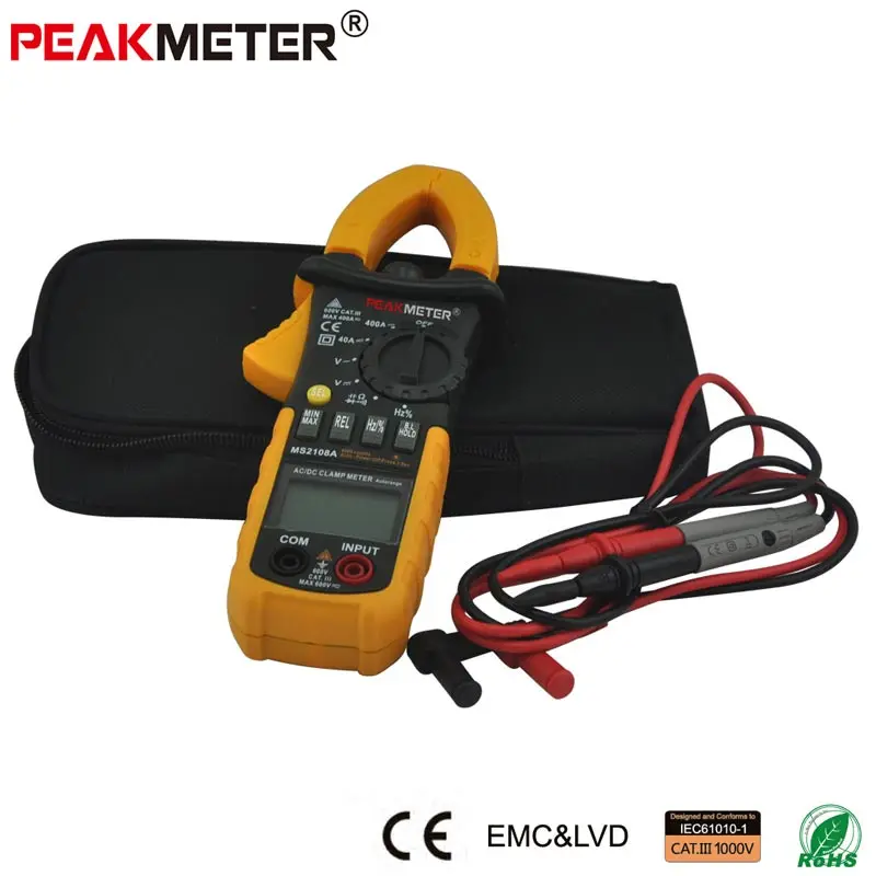 Официальный PEAKMETER PM2108A цифровой AC DC Клещи 4000 отсчетов Емкость Сопротивление частоты тестер земли мультиметр