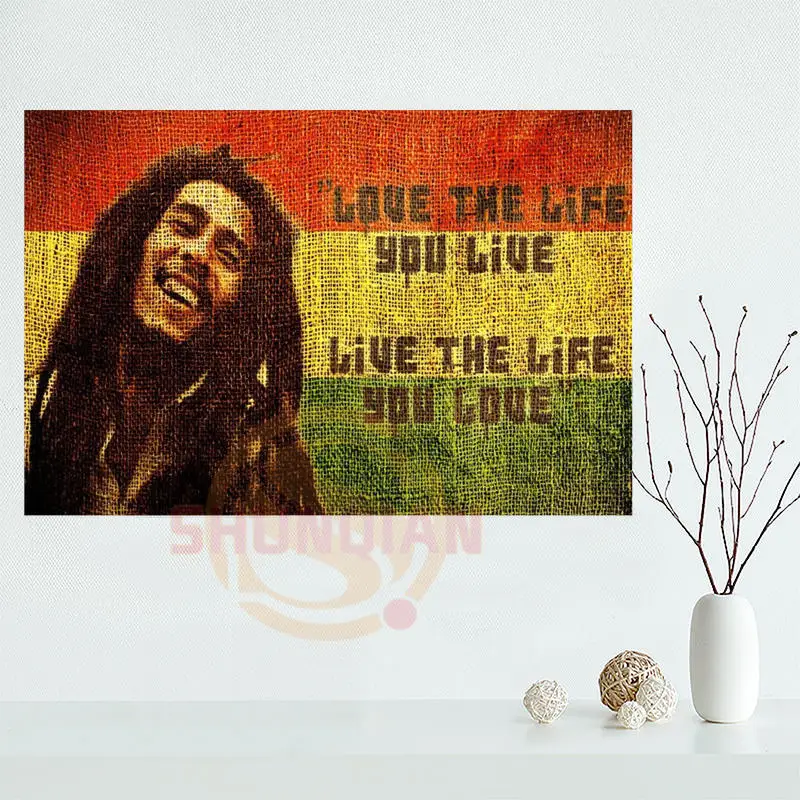 

Removable Mural Home Decor Canvas Poster Make Your Horse Warm Custom Bob Marley No Woman No Cry Big 20x30 inch Print Poster