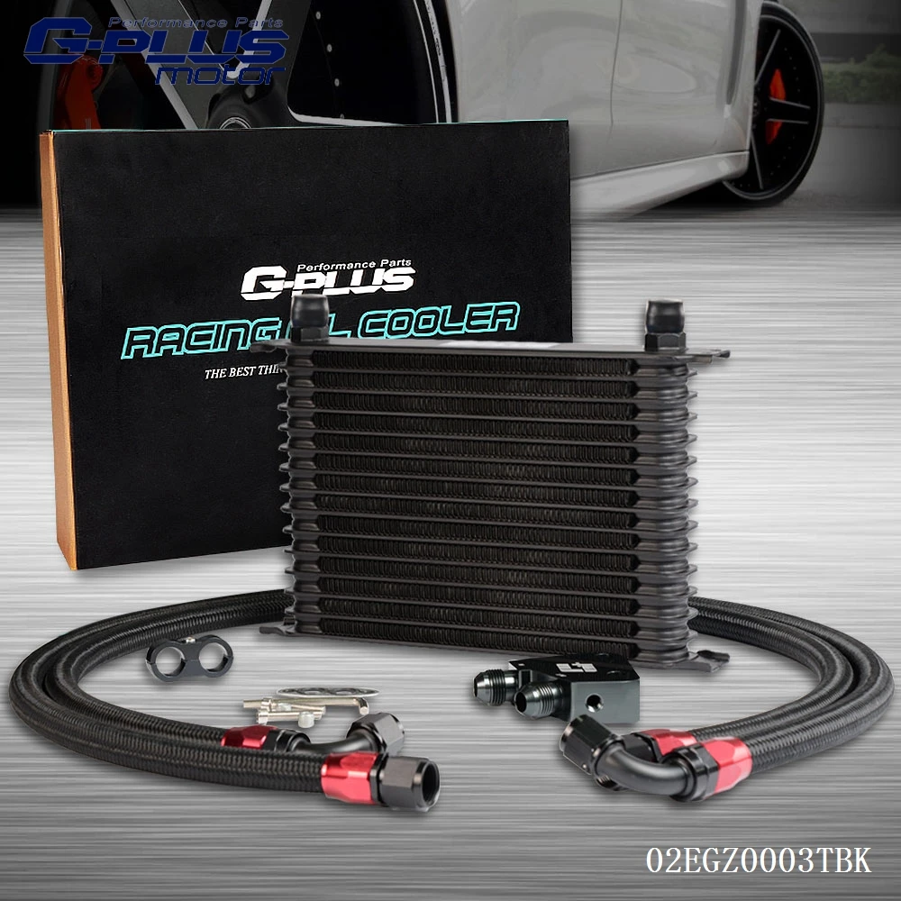 15 Row Engine Oil Cooler Kit + Sandwich Plate Fit For GM LS1 LS2 LS3in