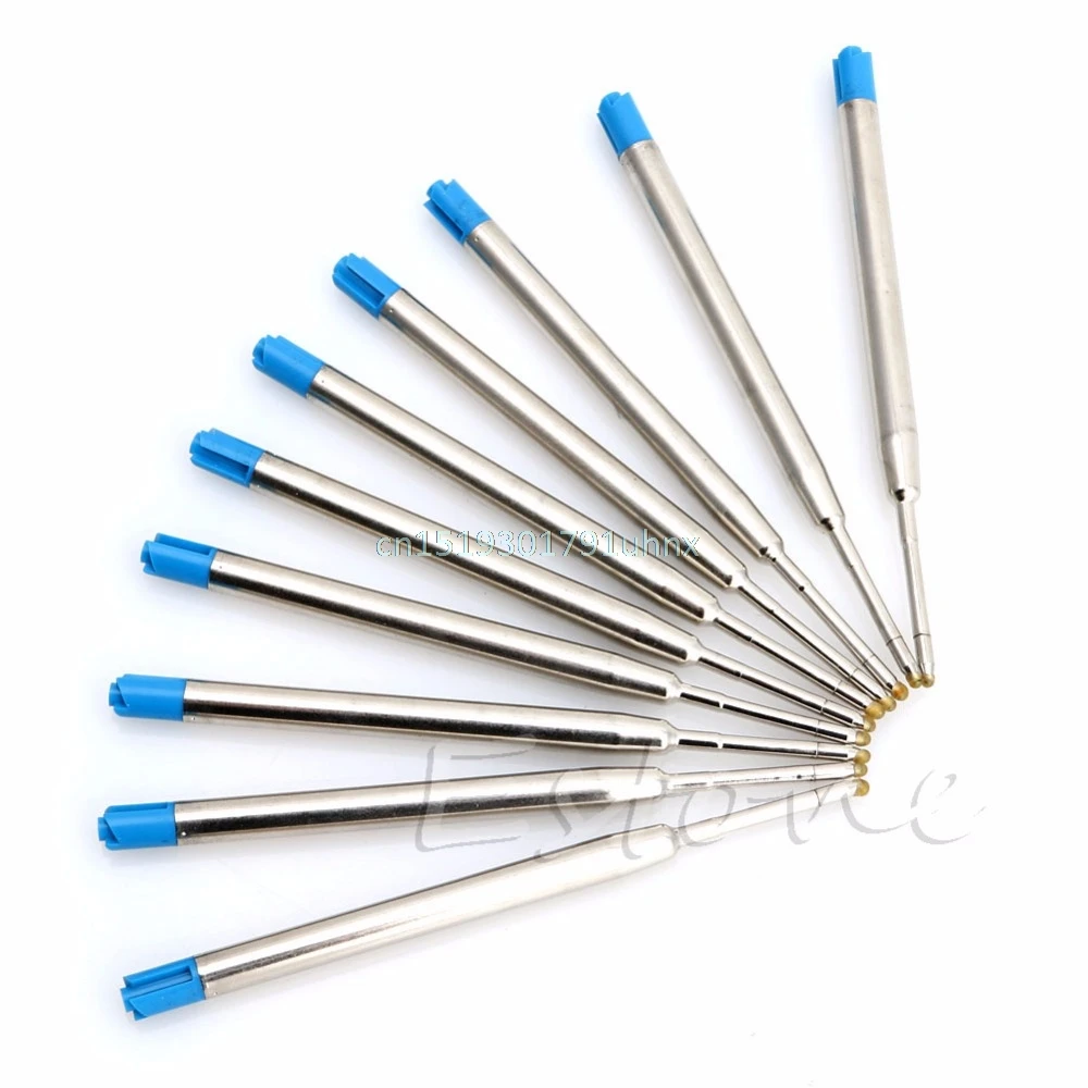 10 шт. стержни для ручек с голубыми чернилами 1 мм|pen refills|blue inkball point pen refill |