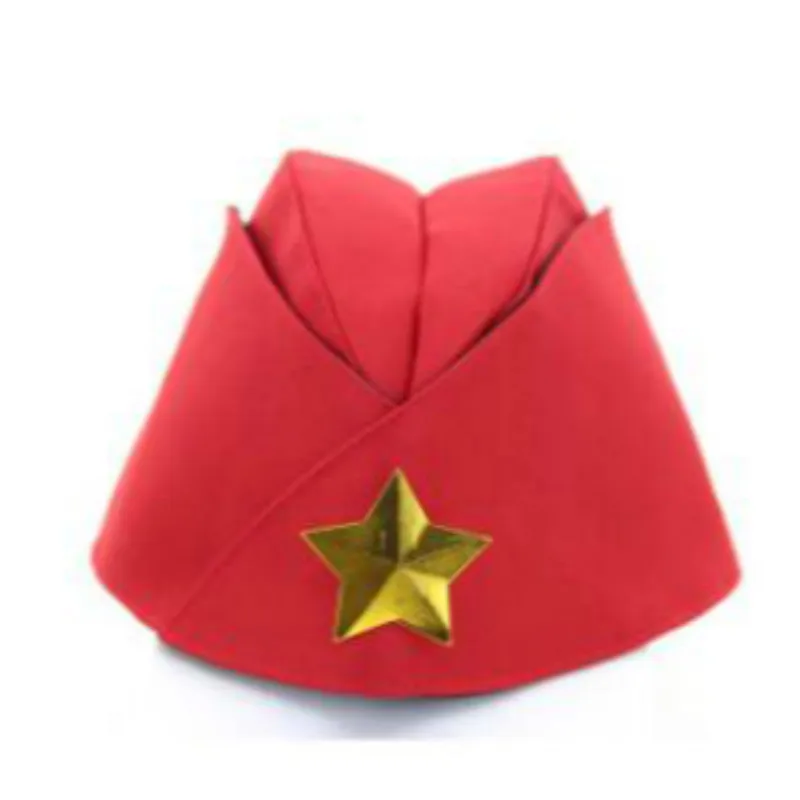 Который в душ российские военные шляпа красная звезда знак бескозырке карнавальный костюм вечерние косплей для выступления капитан военно-морского флота береты - Цвет: 7