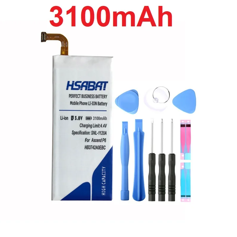 

HSABAT 3100mAh HB3742A0EBC Battery Use for Huawei Ascend P6/ Ascend G6/ P6-U06/p6-c00/p6-T00 G620 G621 G620s G630