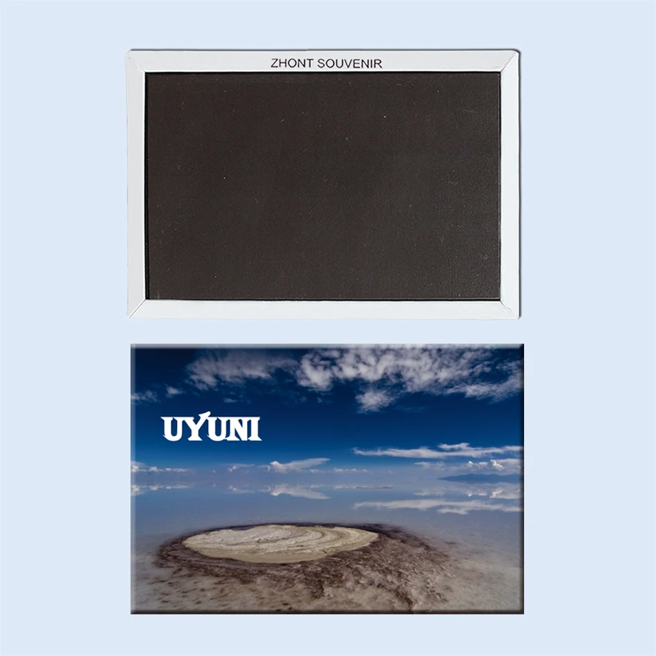Прямоугольные металлические завернутые магниты сувениры Salar de Uyuni туристические