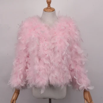 

New winter coat fur coat ostrich feathers turkey feather coat Women fur coat jacket