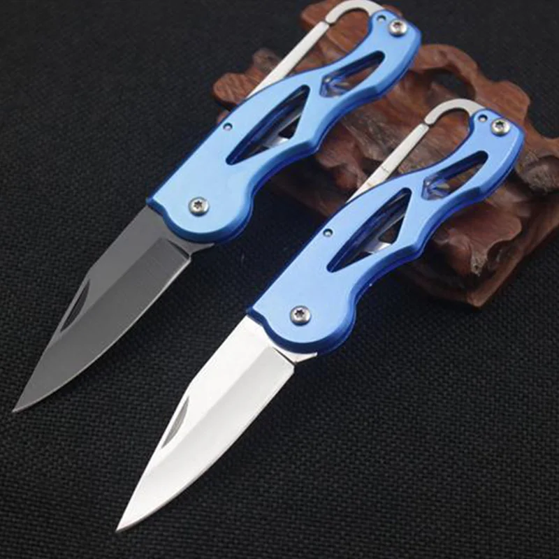 Multifunción plegable cuchillo portátil anillo Camping Mini pelador llavero rescate táctico de supervivencia al aire de caza