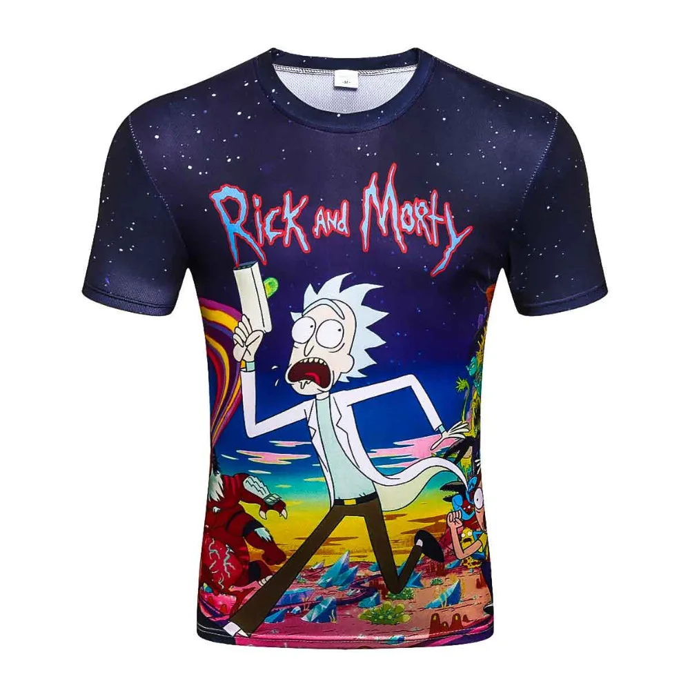 Men's Fashion 3D T shirt Men 2017 Anime Rick And Morty 3d Printed T-shirts Men  Cartoon  Tees Summer Tops Clothes Funny T Shirts