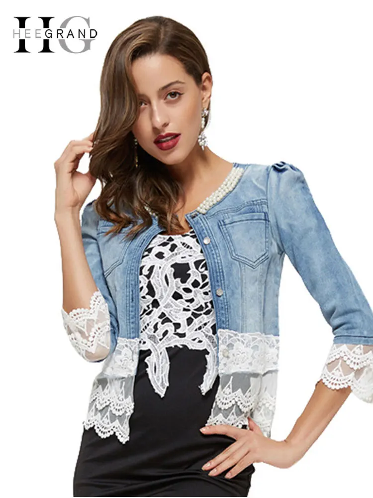HEE gran Mujer Denim chaqueta Chaquetas Mujer abrigo lindo