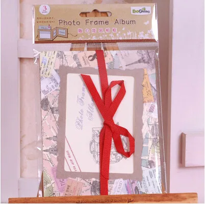 Eno поздравительная карманная фоторамка с лентой Европейская Складная мини винтажная фоторамка альбом для небольшого подарка