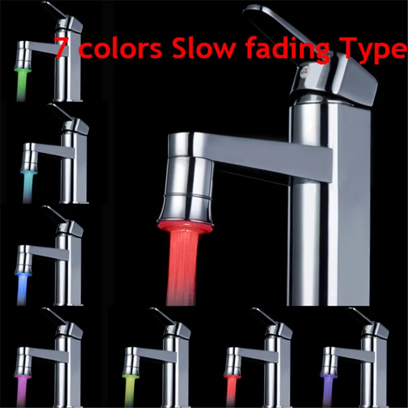 Горячая Распродажа, 3 цвета, светодиодный светильник RGB для душа, светильник с контролем температуры, с возможностью изменения мощности, аэратор для ванны - Цвет: 7 colors fading