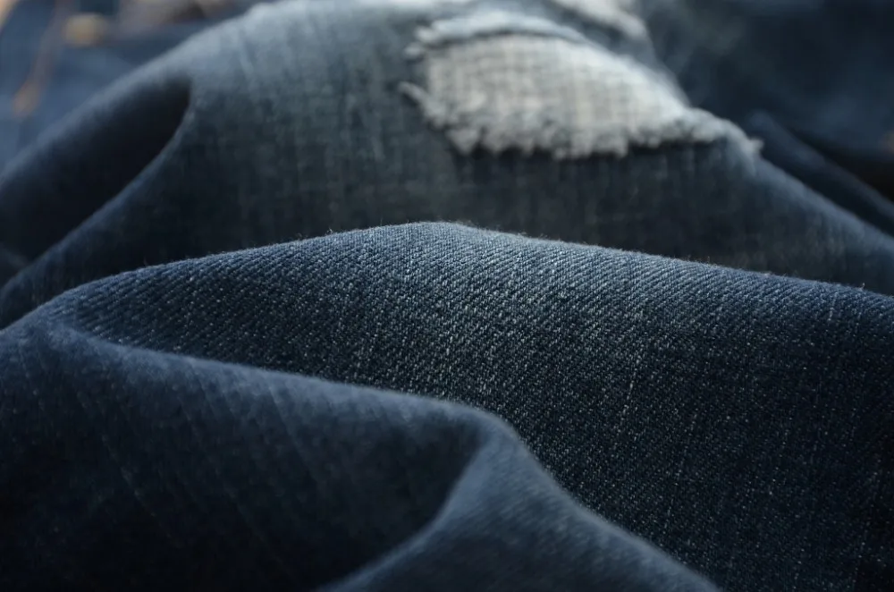 Разрыв джинсовые мужские рваные джинсы в стиле «хип-хоп» череп голова прямые узкие мужские джинсы balmai джинсы Мужские брюки размеры 28-38