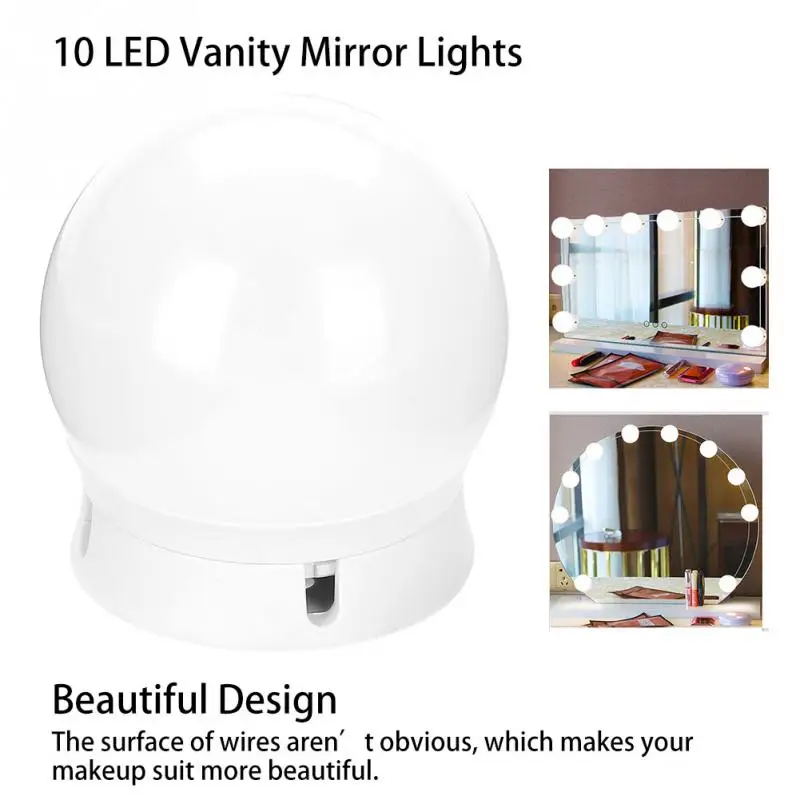 10Pcs New Makeup Mirror Light LED Makeup Cosmetic Mirror Light Kit With
