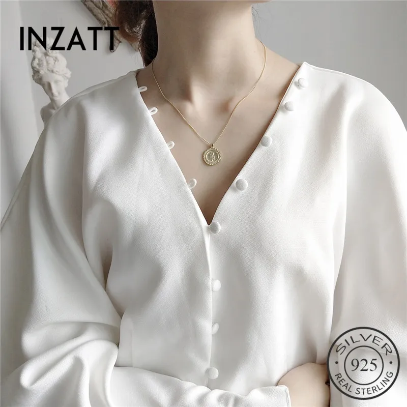 INZATT, настоящее 925 пробы, Серебряное романтическое ожерелье с подвеской в виде цветка розы, модное ювелирное изделие для женщин, подарок на день Святого Валентина