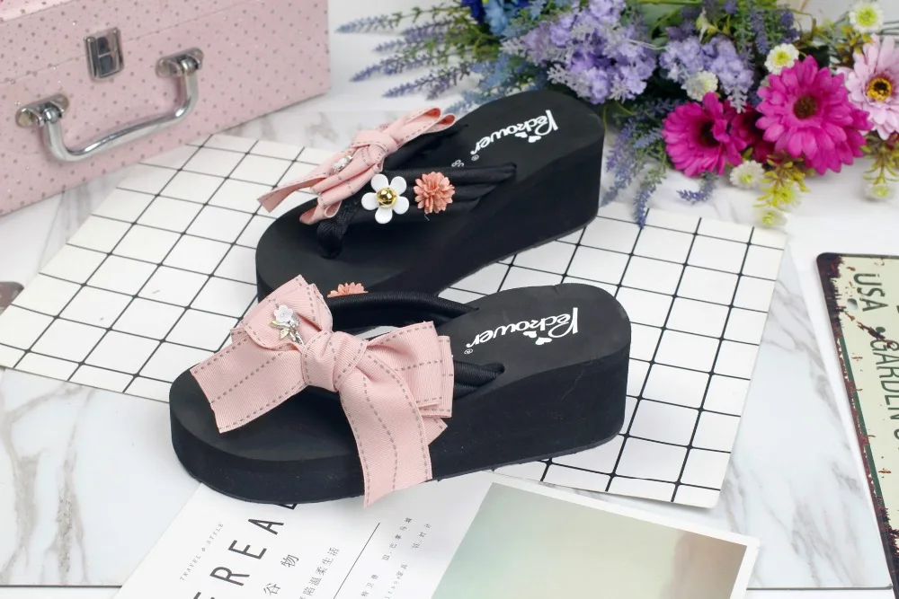 2019 Summer New Korean Womens Non-slip Wedge High Heels Flip Flops Slippers Online Ladies Fashion Platform Shoes59