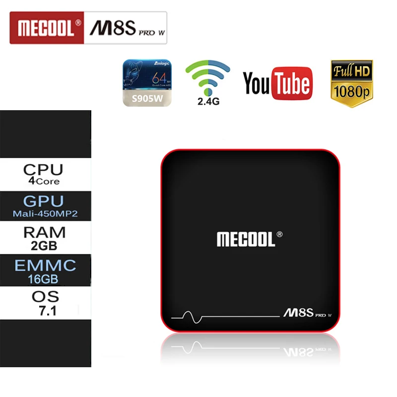 

Mecool M8S PRO W Amlogic S905W CPU Smart TV box Android Smart TV box 7.1 2.4G Wifi 1/2gb 8/16GB with Voice Control Set Top Box