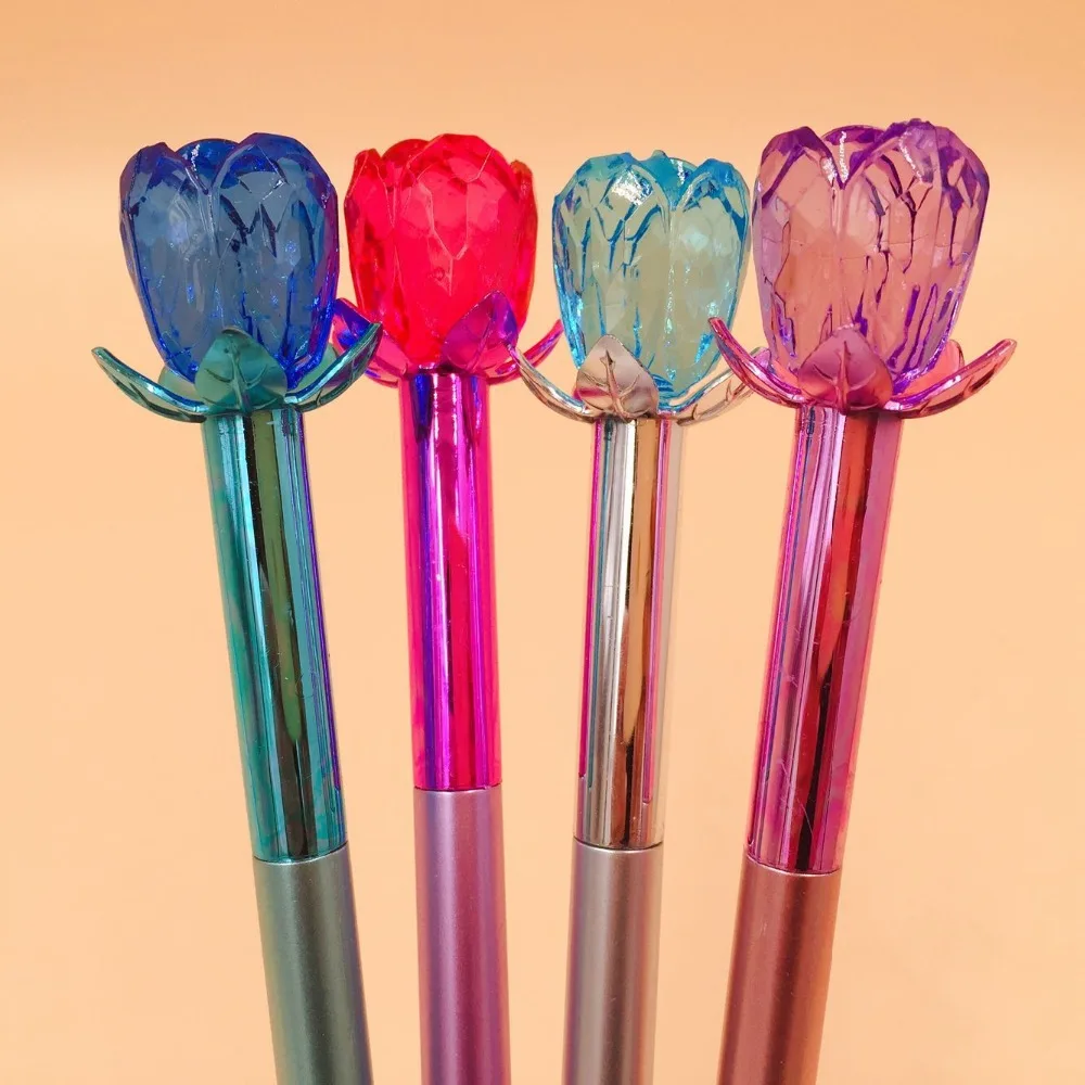 40 шт./лот, гелевая ручка с кристаллами розы и бриллиантами, Корейская креативная ручка на водных чернилах, ручка для вывески, вечерние ручки для девушек и девушек