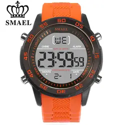 SMAEL модные спортивные часы для мужчин силиконовый ремешок бренд Digital-Watch Noctilucous водонепроницаемые Роскошные часы для мужчин's Relogios Masculinos