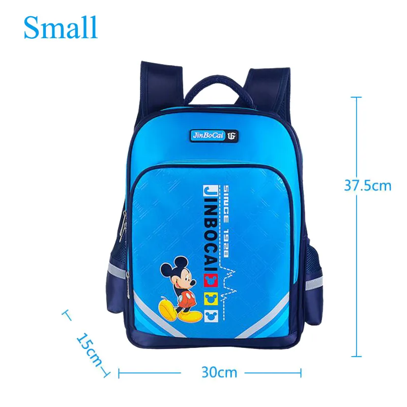 Small Blue Микки школьный рюкзак для мальчика мультфильм Минни школьный для девочки водонепроницаемый ортопедические школьные детские рюкзаки - Цвет: Small Blue