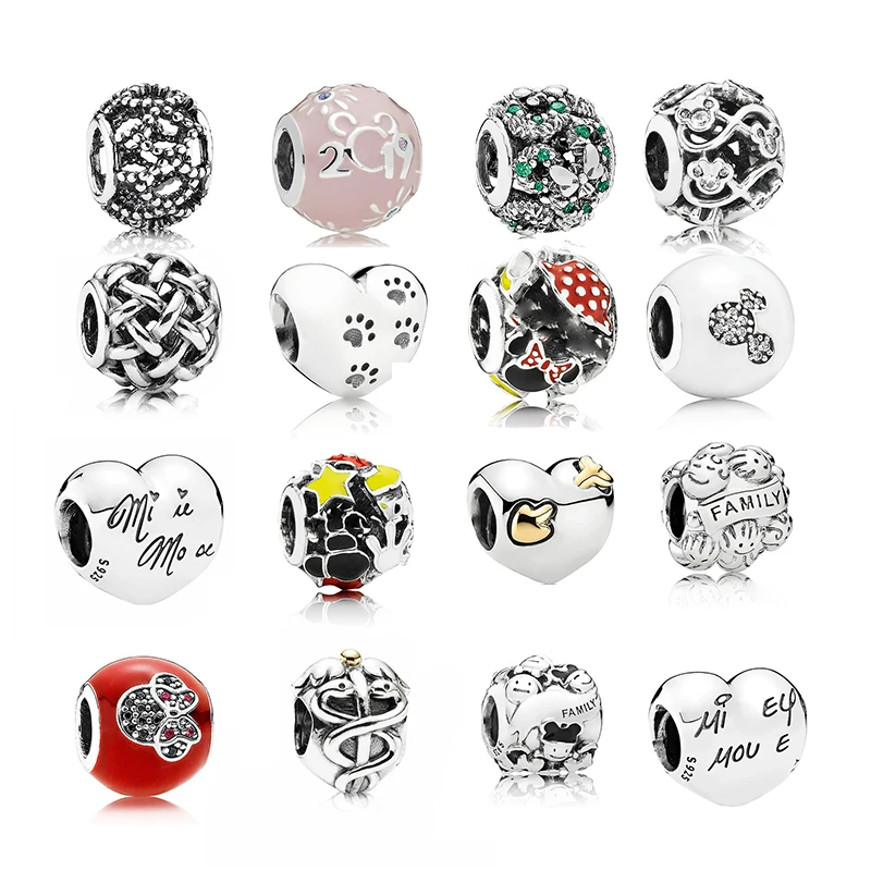 

Kristie 100% 925 Sterling Silver New Element Woven FAMILY Paws prints Love Heart Holiday Wreath Castle Beaded Free Shipping